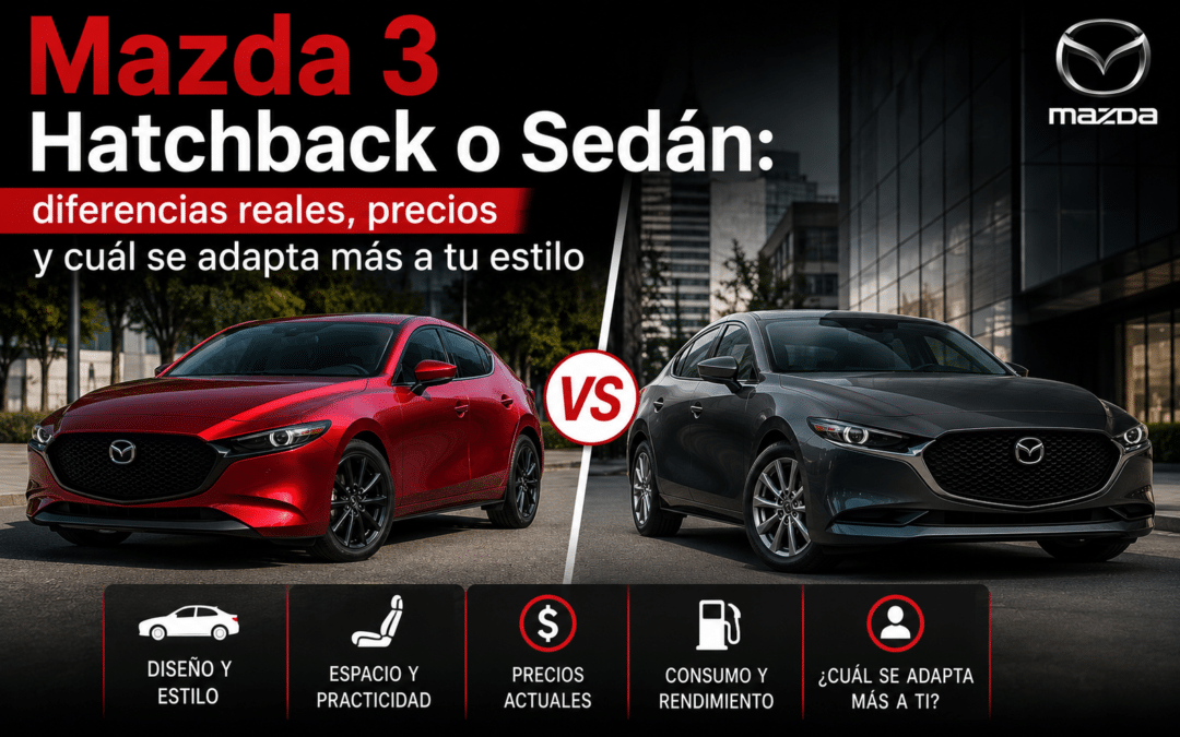 Mazda 3 Hatchback o Sedán: diferencias reales, precios y cuál se adapta más a tu estilo